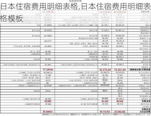 日本住宿费用明细表格,日本住宿费用明细表格模板