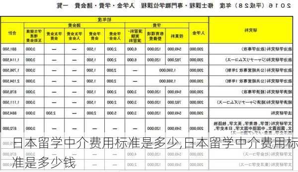 日本留学中介费用标准是多少,日本留学中介费用标准是多少钱