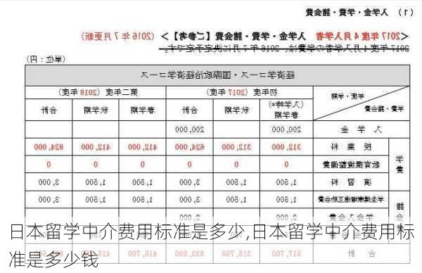 日本留学中介费用标准是多少,日本留学中介费用标准是多少钱