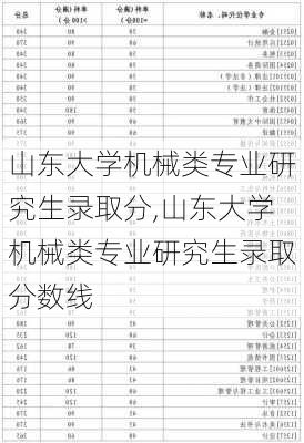 山东大学机械类专业研究生录取分,山东大学机械类专业研究生录取分数线