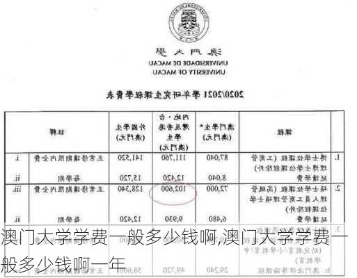 澳门大学学费一般多少钱啊,澳门大学学费一般多少钱啊一年