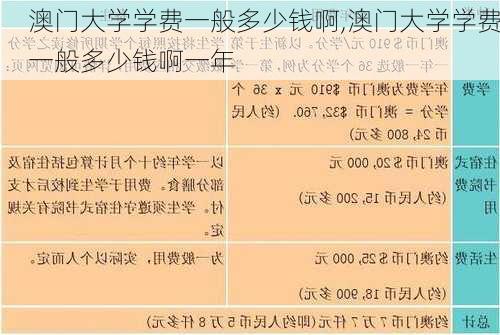 澳门大学学费一般多少钱啊,澳门大学学费一般多少钱啊一年