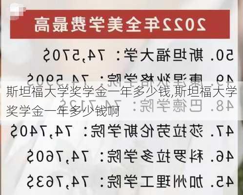 斯坦福大学奖学金一年多少钱,斯坦福大学奖学金一年多少钱啊