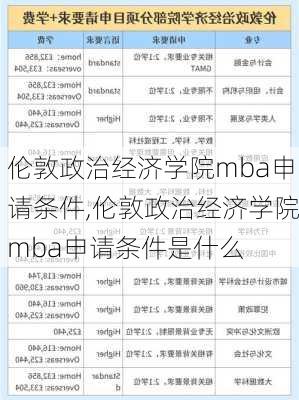 伦敦政治经济学院mba申请条件,伦敦政治经济学院mba申请条件是什么