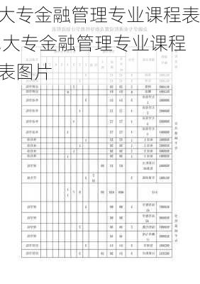 大专金融管理专业课程表,大专金融管理专业课程表图片