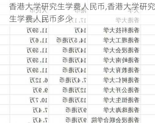 香港大学研究生学费人民币,香港大学研究生学费人民币多少