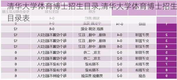 清华大学体育博士招生目录,清华大学体育博士招生目录表