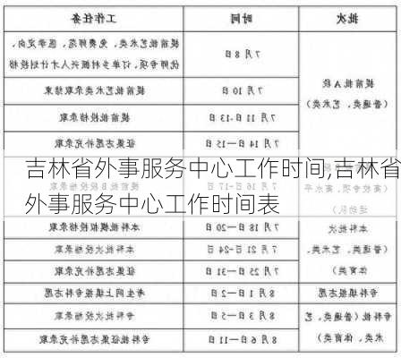 吉林省外事服务中心工作时间,吉林省外事服务中心工作时间表