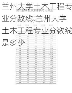 兰州大学土木工程专业分数线,兰州大学土木工程专业分数线是多少