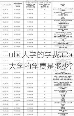 ubc大学的学费,ubc大学的学费是多少?