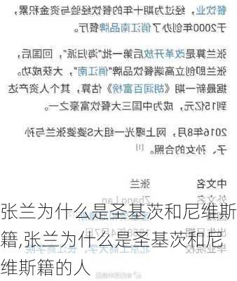 张兰为什么是圣基茨和尼维斯籍,张兰为什么是圣基茨和尼维斯籍的人