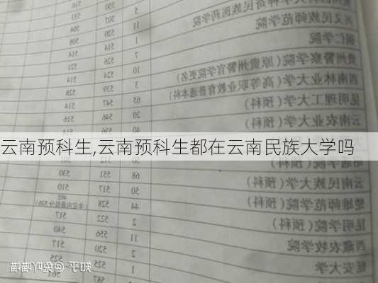 云南预科生,云南预科生都在云南民族大学吗