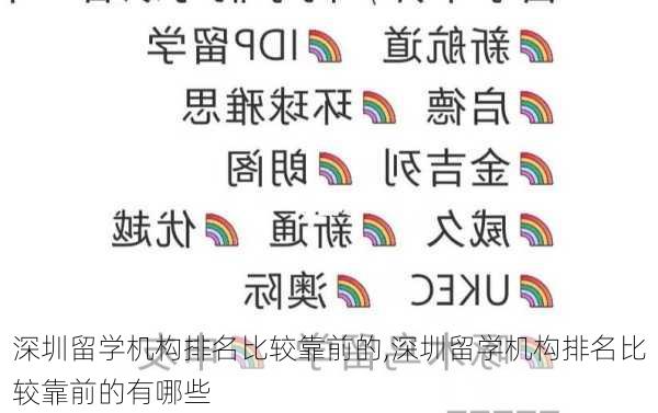 深圳留学机构排名比较靠前的,深圳留学机构排名比较靠前的有哪些