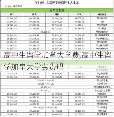 高中生留学加拿大学费,高中生留学加拿大学费贵吗