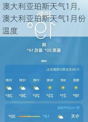 澳大利亚珀斯天气1月,澳大利亚珀斯天气1月份温度