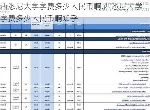 西悉尼大学学费多少人民币啊,西悉尼大学学费多少人民币啊知乎