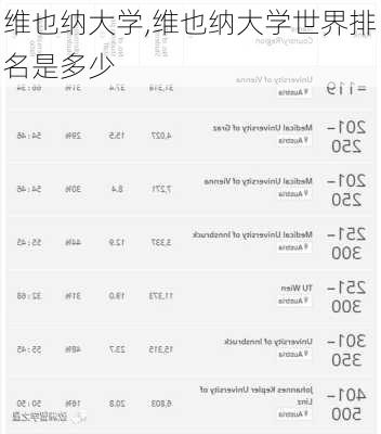 维也纳大学,维也纳大学世界排名是多少