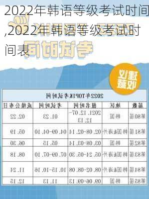 2022年韩语等级考试时间,2022年韩语等级考试时间表