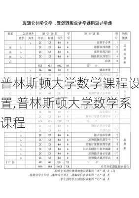 普林斯顿大学数学课程设置,普林斯顿大学数学系课程