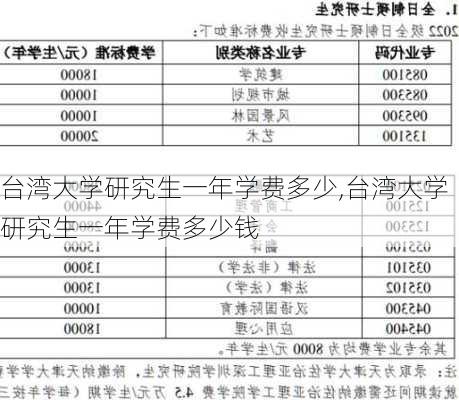 台湾大学研究生一年学费多少,台湾大学研究生一年学费多少钱