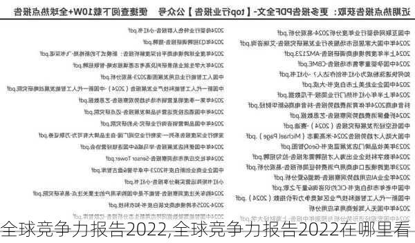 全球竞争力报告2022,全球竞争力报告2022在哪里看