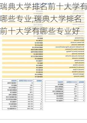 瑞典大学排名前十大学有哪些专业,瑞典大学排名前十大学有哪些专业好