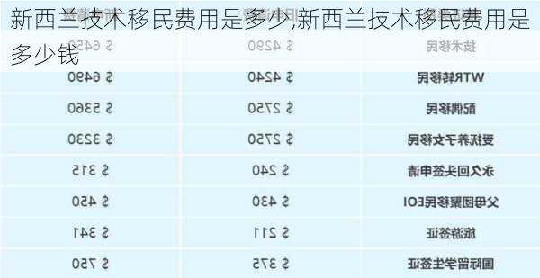 新西兰技术移民费用是多少,新西兰技术移民费用是多少钱