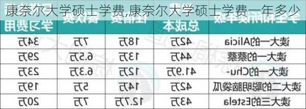 康奈尔大学硕士学费,康奈尔大学硕士学费一年多少