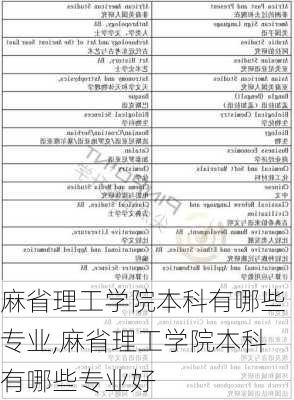 麻省理工学院本科有哪些专业,麻省理工学院本科有哪些专业好