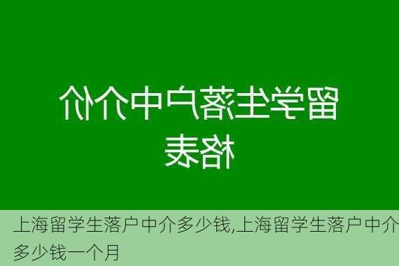 上海留学生落户中介多少钱,上海留学生落户中介多少钱一个月