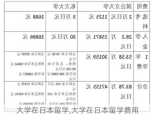 大学在日本留学,大学在日本留学费用