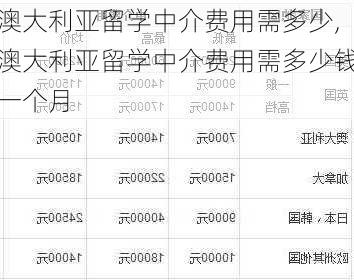 澳大利亚留学中介费用需多少,澳大利亚留学中介费用需多少钱一个月