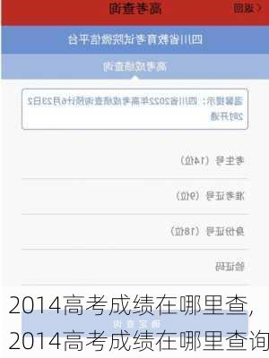 2014高考成绩在哪里查,2014高考成绩在哪里查询