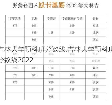 吉林大学预科班分数线,吉林大学预科班分数线2022