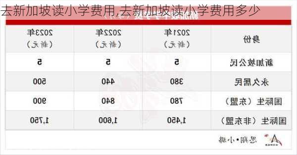 去新加坡读小学费用,去新加坡读小学费用多少