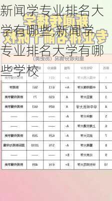 新闻学专业排名大学有哪些,新闻学专业排名大学有哪些学校