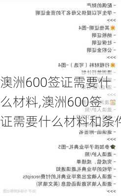 澳洲600签证需要什么材料,澳洲600签证需要什么材料和条件