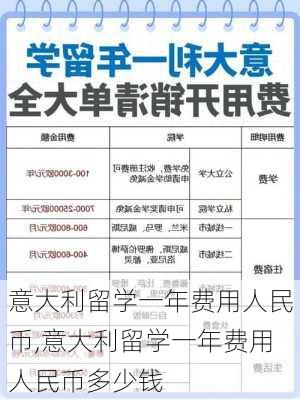 意大利留学一年费用人民币,意大利留学一年费用人民币多少钱