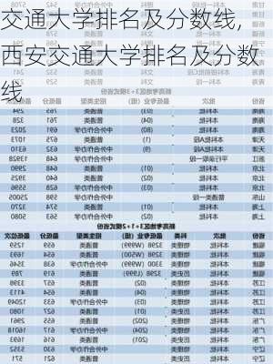 交通大学排名及分数线,西安交通大学排名及分数线