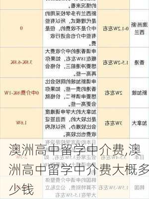 澳洲高中留学中介费,澳洲高中留学中介费大概多少钱