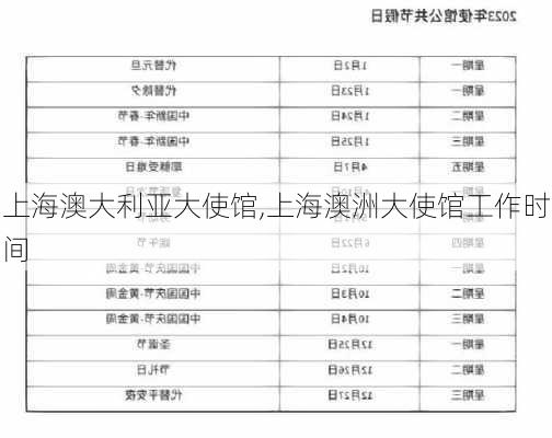 上海澳大利亚大使馆,上海澳洲大使馆工作时间