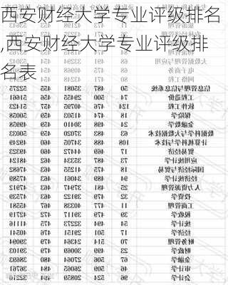 西安财经大学专业评级排名,西安财经大学专业评级排名表