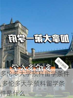 多伦多大学预科留学条件,多伦多大学预科留学条件是什么