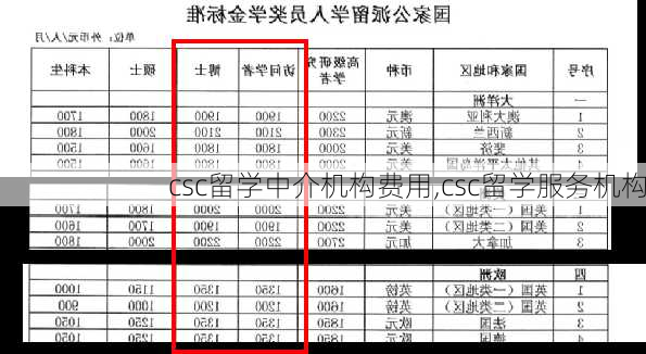 csc留学中介机构费用,csc留学服务机构