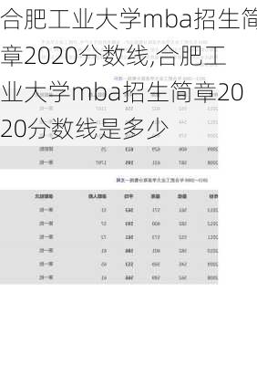 合肥工业大学mba招生简章2020分数线,合肥工业大学mba招生简章2020分数线是多少