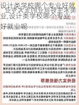 设计类学校哪个专业好就业,设计类学校哪个专业好就业呢