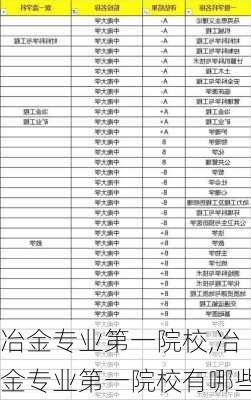 冶金专业第一院校,冶金专业第一院校有哪些