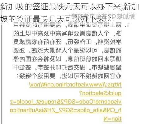 新加坡的签证最快几天可以办下来,新加坡的签证最快几天可以办下来啊