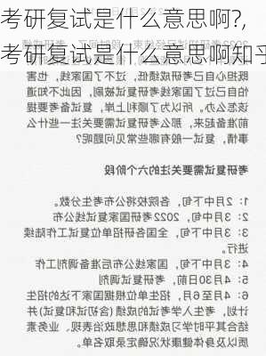 考研复试是什么意思啊?,考研复试是什么意思啊知乎