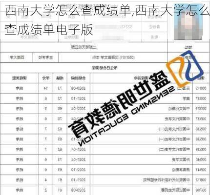 西南大学怎么查成绩单,西南大学怎么查成绩单电子版